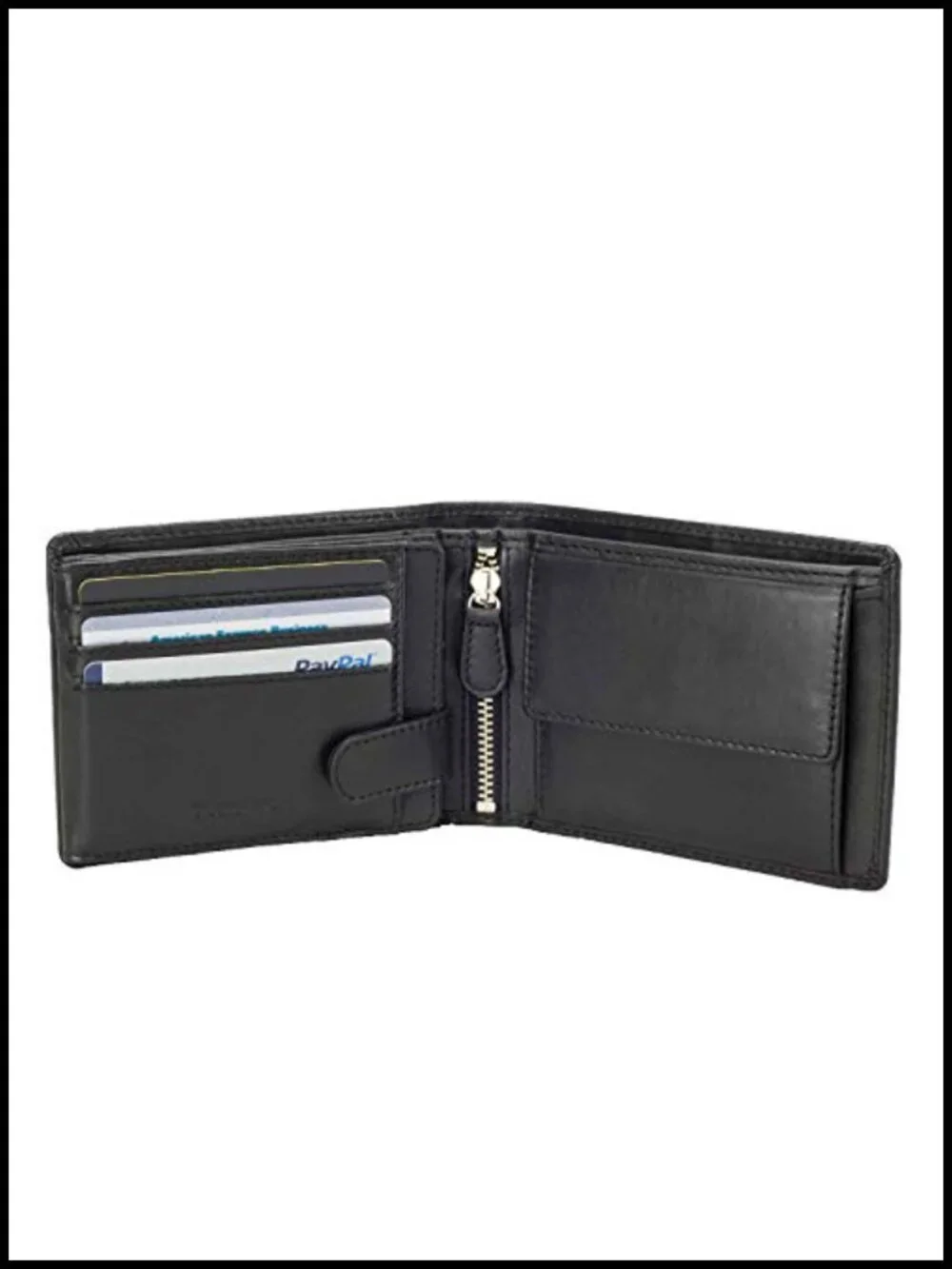 Full Size Large Mens Bifold Leather Wallet Flip ID Zip Coin RFID Protection